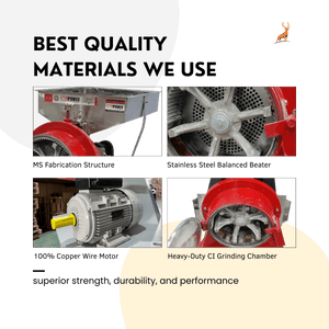 100 kg per hour atta chakki - chamber motor and feeder - reindeer machinery