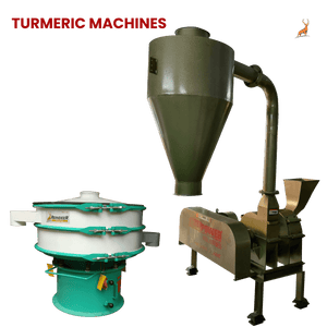 haldi pisne ki machine - machine with vibro sifter - reindeer machinery
