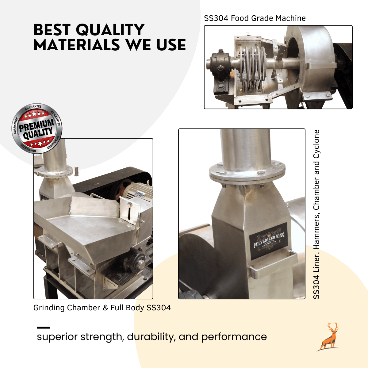 haldi pisne ki machine - ss304 heavy duty chamber close-up - reindeer machinery