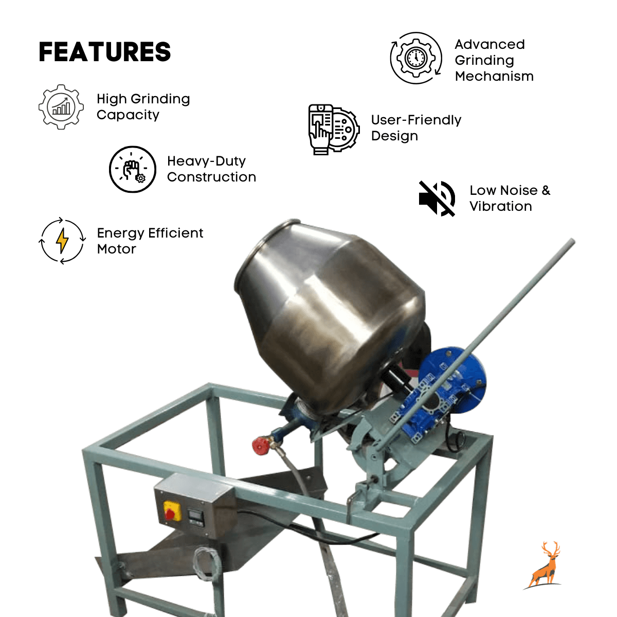 masala roaster machine - features - reindeer machinery