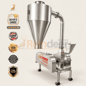 turmeric grinding machine - side view - reindeer machinery