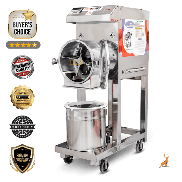 3 hp atta chakki – front view double chamber – Reindeer Machinery